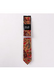 Fashion Men Casual Floral Skinny Necktie Kerchief Set(Width:6.5cm)