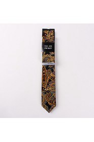 Fashion Men Casual Floral Skinny Necktie Kerchief Set(Width:6.5cm)