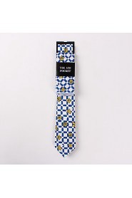 Fashion Men Casual Floral Skinny Necktie Kerchief Set(Width:6.5cm)