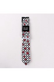 Fashion Men Casual Floral Skinny Necktie Kerchief Set(Width:6.5cm)