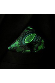 UH30 Paisley Green Black Pocket Square Mens Hankies Hanky