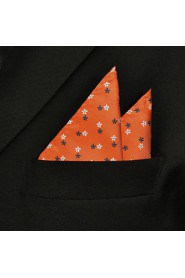 UH16 Floral Dots Pocket Square Orange Mens Hanky Handkerchiefs