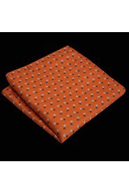 UH16 Floral Dots Pocket Square Orange Mens Hanky Handkerchiefs