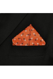 UH16 Floral Dots Pocket Square Orange Mens Hanky Handkerchiefs