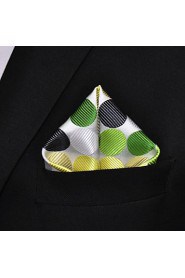 Men's Pocket Square Multicolor Light Green 100% Silk Dress