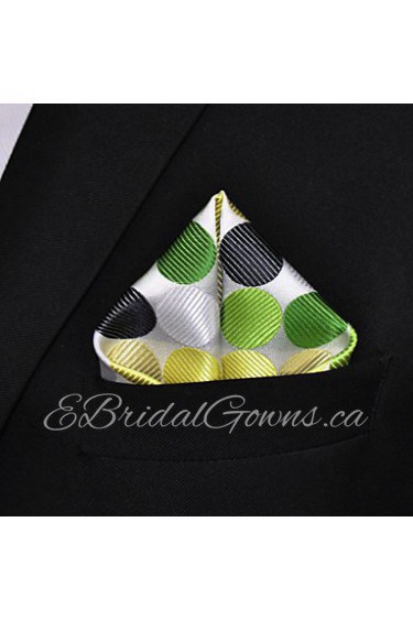 Men's Pocket Square Multicolor Light Green 100% Silk Dress