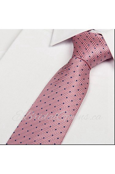 Pink Blue Rhombus Men evening Necktie Arrow Jacquard Tie