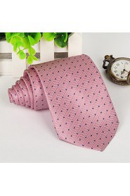 Pink Blue Rhombus Men evening Necktie Arrow Jacquard Tie