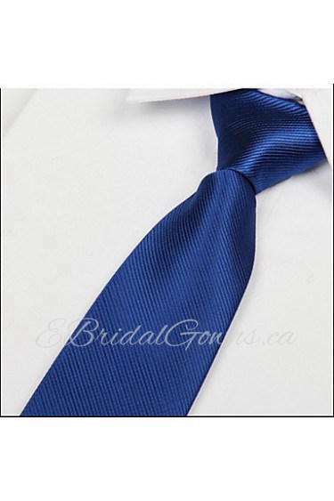 Classic Royal Blue Men Twill Tie Arrow Jacquard Adult Necktie