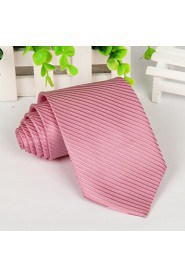 Pink Twill Tie Polyester Silk Leisure Arrow Jacquard Necktie