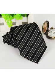 Black White Gray Striped Men Business Occupational Tie