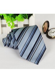 Black White Blue Striped Men Business Occupational Tie Necktie