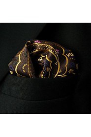 Paisley Brown Yellow Pink Pocket Square Mens Hankies Hanky