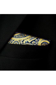 Paisley Blue Yellow Pink Pocket Square Mens Hankies Hanky