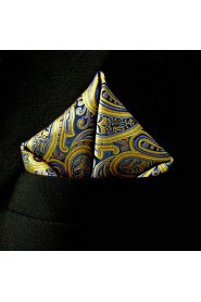 Paisley Blue Yellow Pink Pocket Square Mens Hankies Hanky