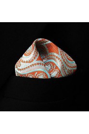 Paisley Orange Pink Green Pocket Square Mens Hankies Hanky