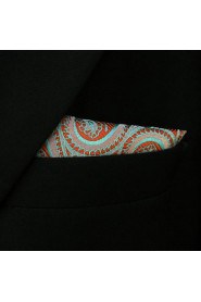 Paisley Orange Pink Green Pocket Square Mens Hankies Hanky