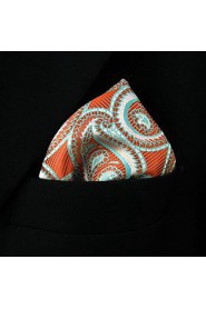 Paisley Orange Pink Green Pocket Square Mens Hankies Hanky