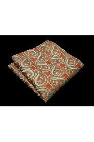 Paisley Orange Pink Green Pocket Square Mens Hankies Hanky