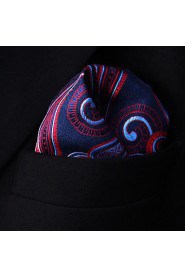 Paisley Blue Red Pocket Square Mens Hankies Hanky