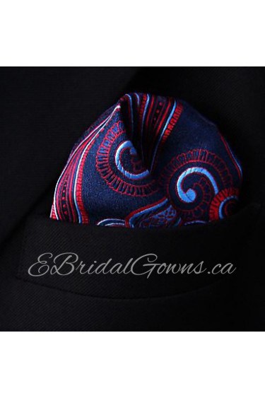 Paisley Blue Red Pocket Square Mens Hankies Hanky