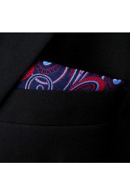 Paisley Blue Red Pocket Square Mens Hankies Hanky