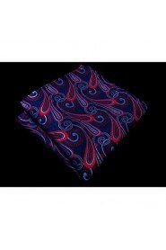 Paisley Blue Red Pocket Square Mens Hankies Hanky