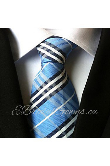 Men Wedding Cocktail Necktie At Work Blue White Black Tie