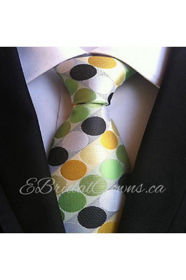 Men Wedding Cocktail Necktie At Work Muticolors Circle Tie