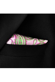 Men's Casual Multicolor Floral Paisley Pink Silk Hanky