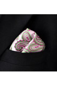 Men's Casual Multicolor Floral Paisley Pink Silk Hanky