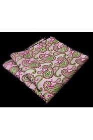 Men's Casual Multicolor Floral Paisley Pink Silk Hanky