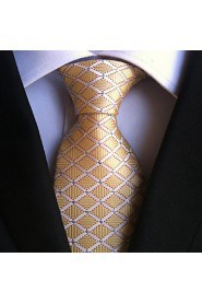 Men Wedding Cocktail Necktie At Work Beige White Cross Tie