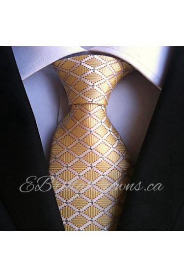 Men Wedding Cocktail Necktie At Work Beige White Cross Tie