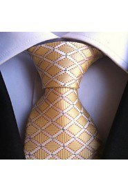 Men Wedding Cocktail Necktie At Work Beige White Cross Tie