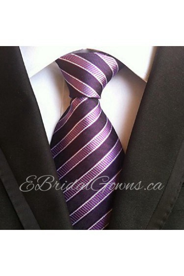 Men Wedding Cocktail Necktie At Work Purple Black Tie