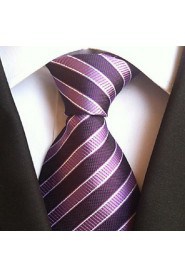 Men Wedding Cocktail Necktie At Work Purple Black Tie