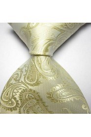 Men Wedding Cocktail Necktie At Work Black Yellow Flower Tie