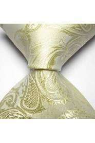 Men Wedding Cocktail Necktie At Work Black Yellow Flower Tie