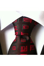 Men Wedding Cocktail Necktie At Work Red Black Tie