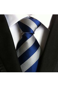 Men Wedding Cocktail Necktie At Work Blue White Tie