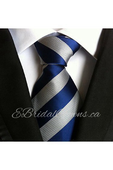 Men Wedding Cocktail Necktie At Work Blue White Tie