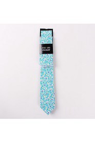 Fashion Men Casual Floral Skinny Necktie Kerchief Set(Width:6.5cm)