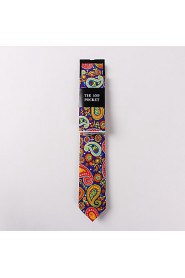 Fashion Men Casual Floral Skinny Necktie Kerchief Set(Width:6.5cm)