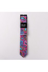 Fashion Men Casual Floral Skinny Necktie Kerchief Set(Width:6.5cm)