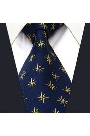 Men's Tie Navy Blue Geometrical Fashion 100% Silk Business