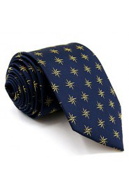 Men's Tie Navy Blue Geometrical Fashion 100% Silk Business