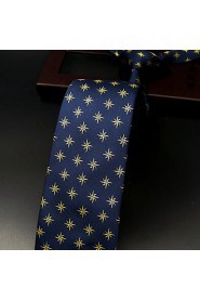 Men's Tie Navy Blue Geometrical Fashion 100% Silk Business