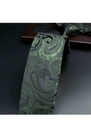 Men's Tie Olive Paisley Fashion 100% Silk Business