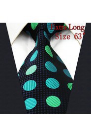 Men's Tie Dots Navy Blue 100% Silk New Fashion Casual
